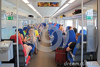 High speed electric express train Lastochka Editorial Stock Photo