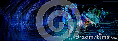 High speed. Hi-tech. Abstract technology background concept.Speed movement pattern and motion blur over dark background. Stock Photo