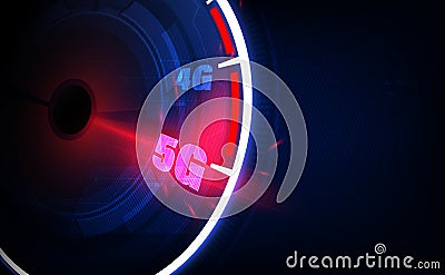 High speed internet 5G connection ideas, speedometer and internet 5G connection. Vector illustrations Vector Illustration