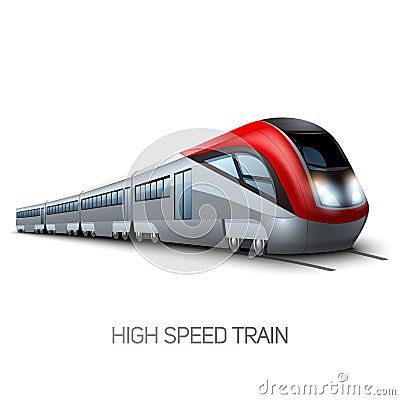 High Speed Modern Train Vector Illustration