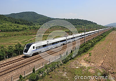 High-speed passenger train Stock Photo