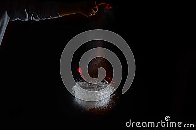 High speed photography image of bursting balloon filled with water Stock Photo