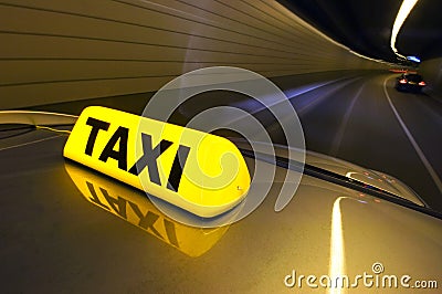 High speed taxi Stock Photo
