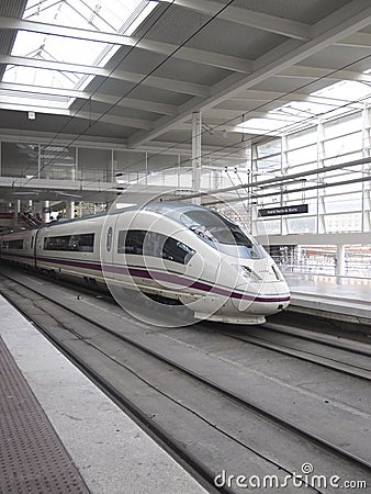 High speed train in Atocha Station Editorial Stock Photo