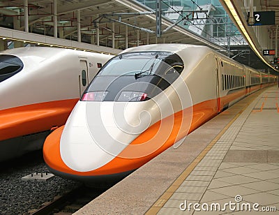 High Speed Train Engine Stock Photo