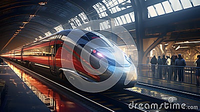 High speed train, fast transportation, rail, link Stock Photo