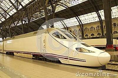 High speed train in station Stock Photo