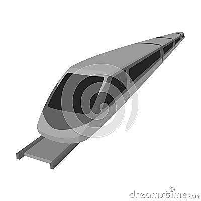 High speed train for transporting people over long distances. railway transport.Transport single icon in monochrome Vector Illustration