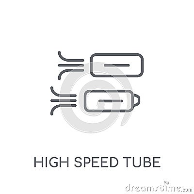 High speed tube linear icon. Modern outline High speed tube logo Vector Illustration