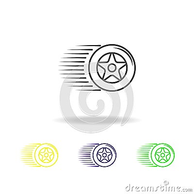 high-speed wheel colored icon. Can be used for web, logo, mobile app, UI, UX Stock Photo