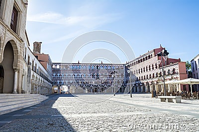 High square (Plaza Alta, Badajoz), Spain Editorial Stock Photo