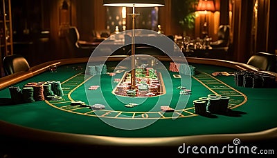 High stakes gambling at luxurious casino club generated by AI Stock Photo