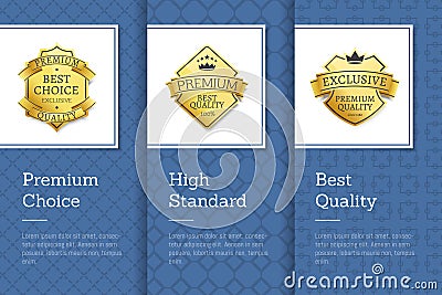 High Standard Premium Choice Best Quality Emblem Vector Illustration