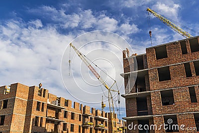 High storey residential buildings under construction Stock Photo