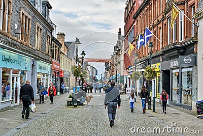 The High Street in Fort William, Scotland Editorial Stock Photo