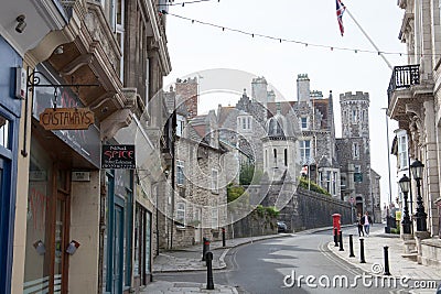 The High Street including Purbeck House Hotel in Swanage, Dorset in the UK Editorial Stock Photo
