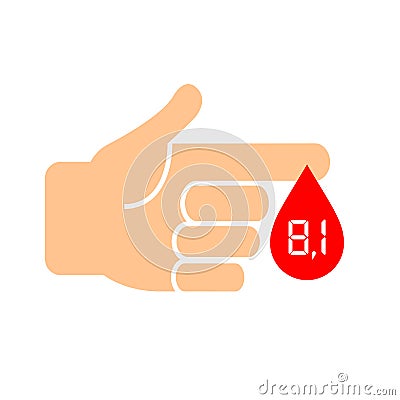 High sugar in blood, diabetes icon Vector Illustration