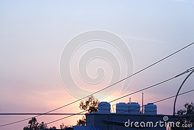 High sunset in the evening Stock Photo