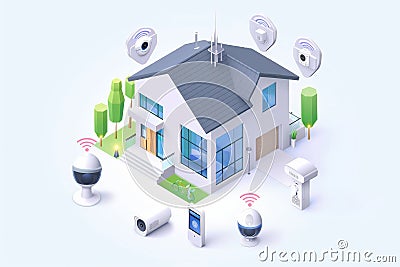 High surveillance systems incorporate safeguard resolution and controlled monitoring systems for app-based hybrid environments. Cartoon Illustration