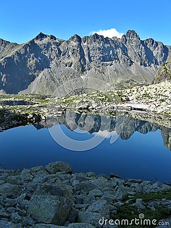 High Tatras and lake Stock Photo