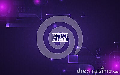 High tech backdrop. Circuit board with bright lights. Matrix background with random falling numbers. Futuristic Vector Illustration