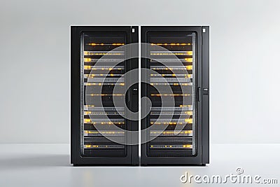 High-Tech Data Center: Rows of Powerful Servers, Advanced Technology, Network Infrastructure, Digital Innovation, Secure Stock Photo
