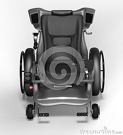 High tech electric wheelchair isolated on a white background Stock Photo