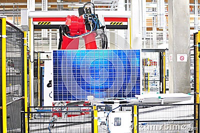 High tech factory - production of solar cells - machinery and interiors Stock Photo