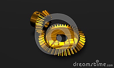 High tech golden gears Stock Photo