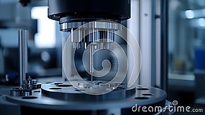High-tech machine testing the tensile strength of a material, stress testing, product endurance validation Stock Photo
