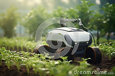 High-tech robots designed for agriculture Integrating robots with sustainable farming practices AI Generated Stock Photo