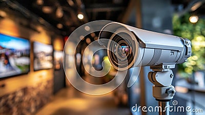 High-tech Security Camera Protecting Access and Ensuring Data Integrity in a Modern Environment Stock Photo