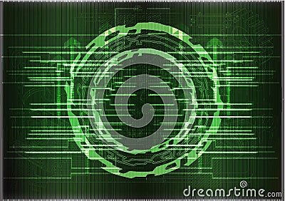 High tech. Set of lines on a green background Vector Illustration