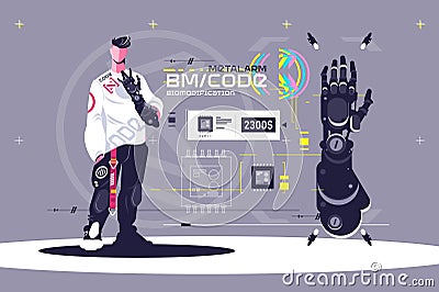 High technological biomodification Vector Illustration