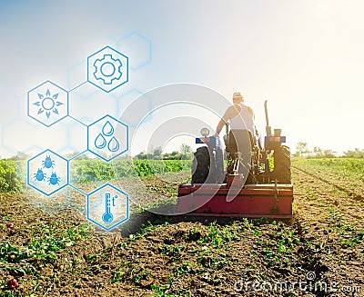 High technologies and innovations in agro-industry. Agricultural startup. Innovation. Automation and crop quality improvement. Stock Photo