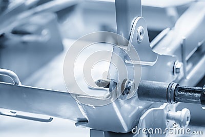The high technology automotive parts assembly process by power spanner Stock Photo
