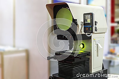 High technology and modern of profile projector or optical comparator for silhouette precision measuring and quality control of Stock Photo