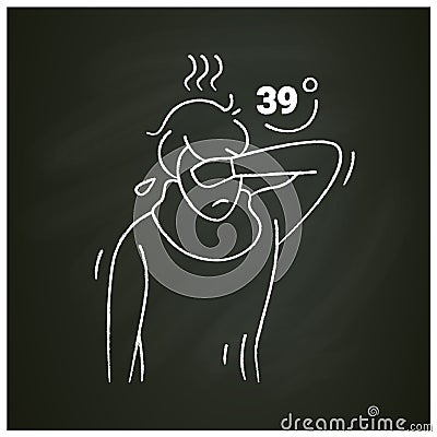 High temperature chalk icon Vector Illustration