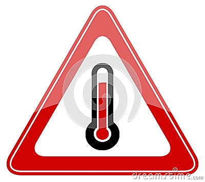 High temperature warning sign Vector Illustration