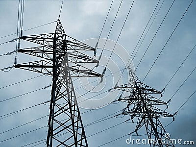 High-Tension Stock Photo