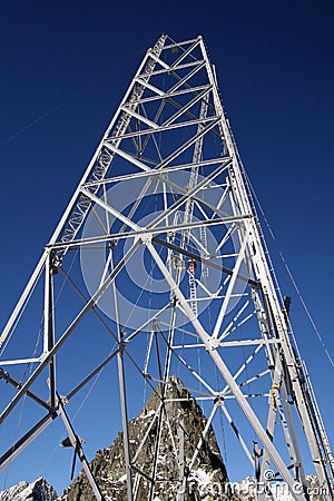 High tension pole Stock Photo