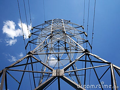 High-tension pole Stock Photo