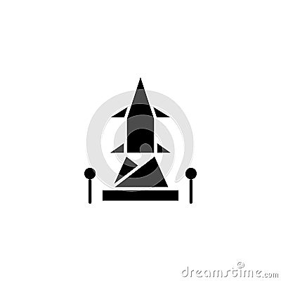 High-tension tower black icon concept. High-tension tower flat vector symbol, sign, illustration. Vector Illustration