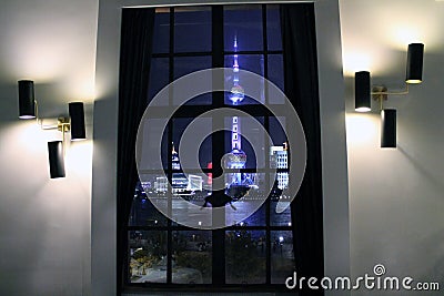 The high tower from the window Editorial Stock Photo