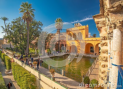 Birdseye View Of Royal Alcazar Palace Gardens Editorial Stock Photo