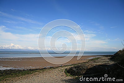 High view of the Llyn peninsula waters Stock Photo