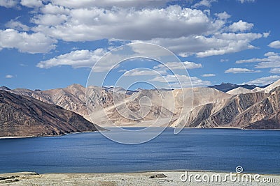 High view to amazing blue mountain lake Stock Photo