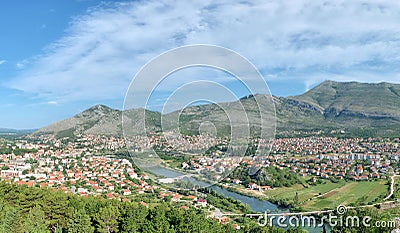 High View On Trebinje Town And Valley Of Trebisnjica River Stock Photo