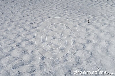 High views of a mogul run in the winter Stock Photo