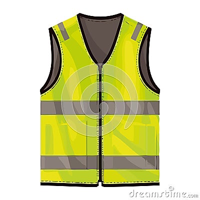 High Visibility Safety Vest Vector Illustration